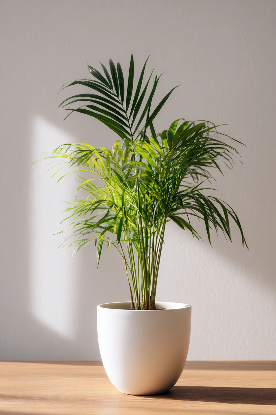 Elegant Parlor Palm for Light-Filled Bathrooms