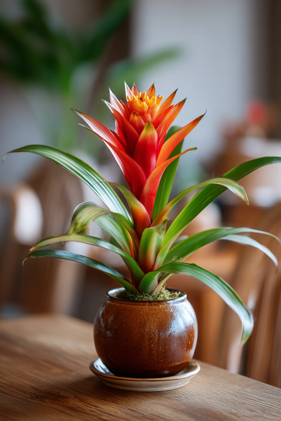 Tropical Bromeliad Burst for Bathroom Glow