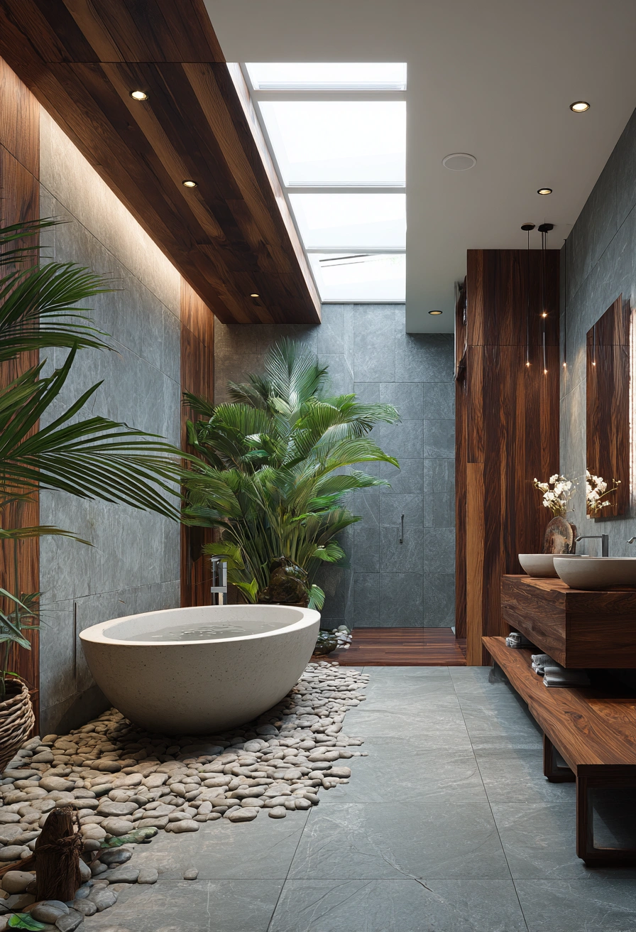 Zen Spa Bathroom with Tropical Vibes