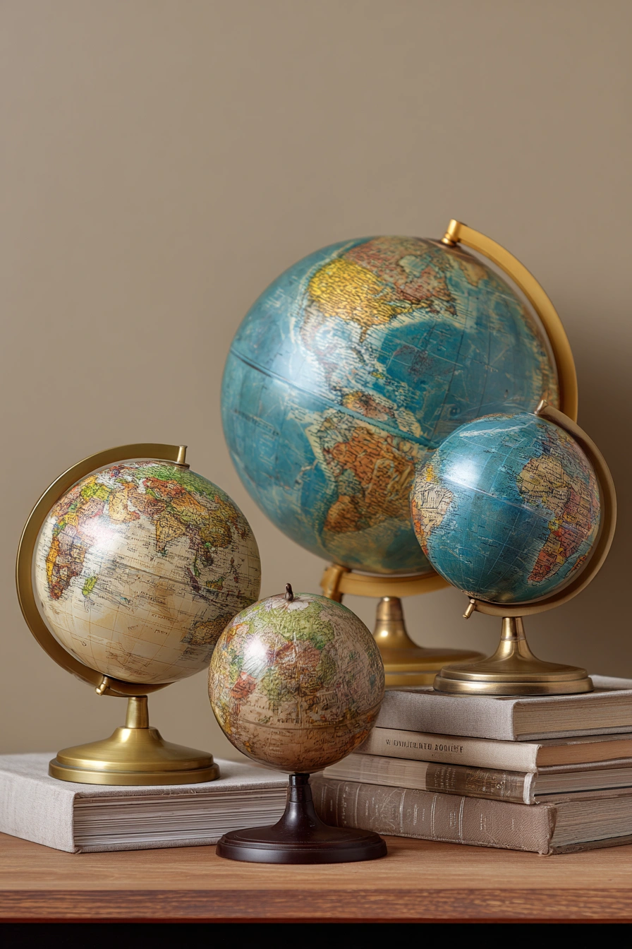 Vintage Globes for a Worldly Touch