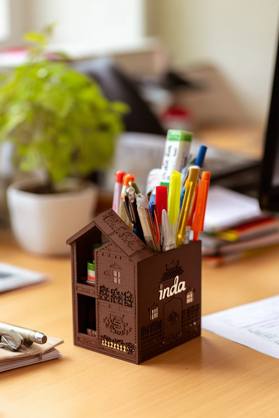 Cultural Charm with a Handcrafted Pen Holder