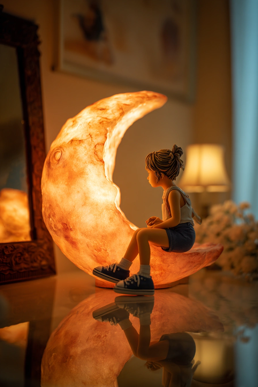 Whimsical Moon Lamp with Dreamy Vibes