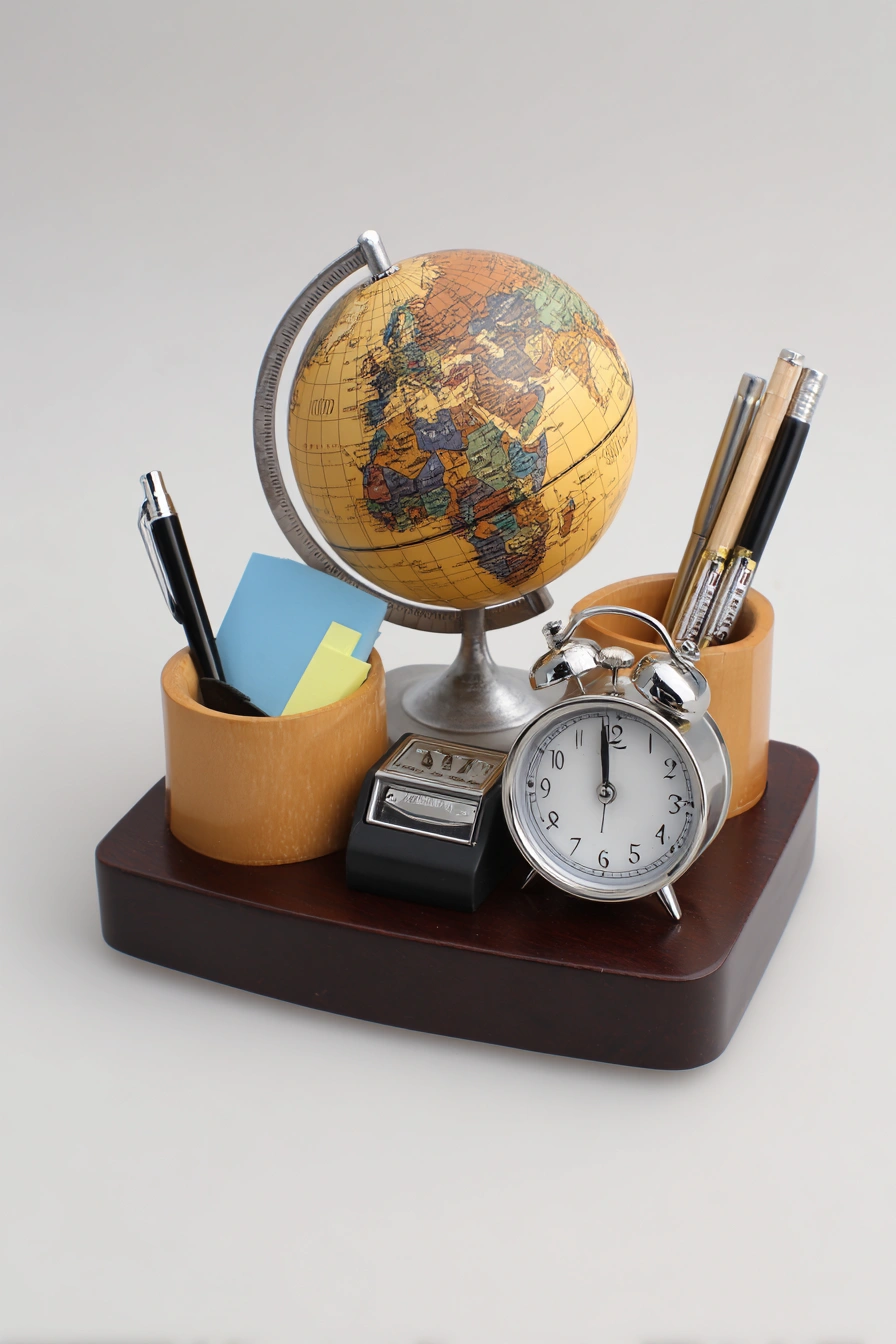 Vintage Desk Set with Global Flair