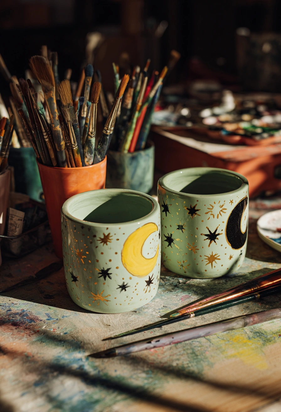 Celestial Moon & Stars Planters