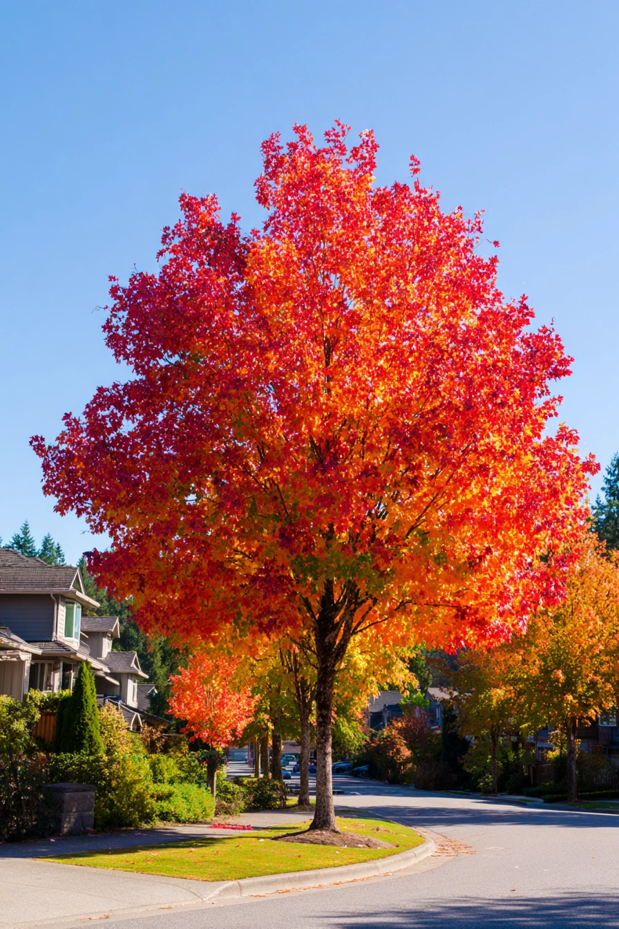 Bold Fall Foliage with Evergreen Balance