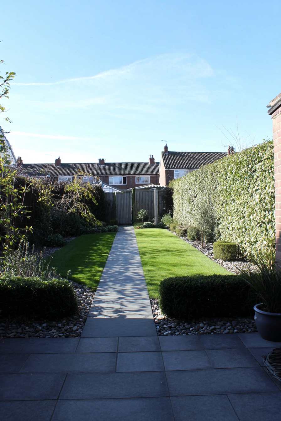 Modern Garden with Sculpted Evergreens