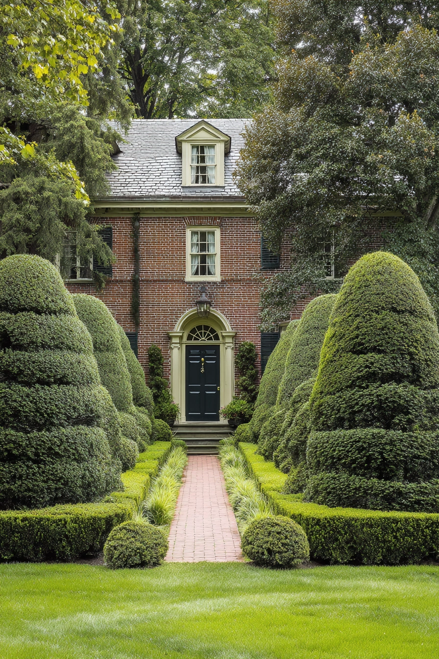 Formal Garden with Sculpted Dwarf Evergreens