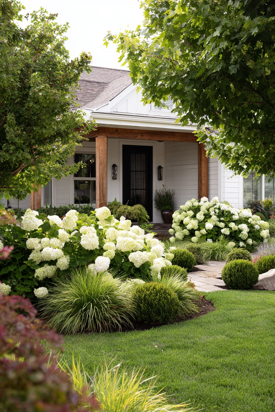 Crisp Curb Appeal with Evergreen Accents