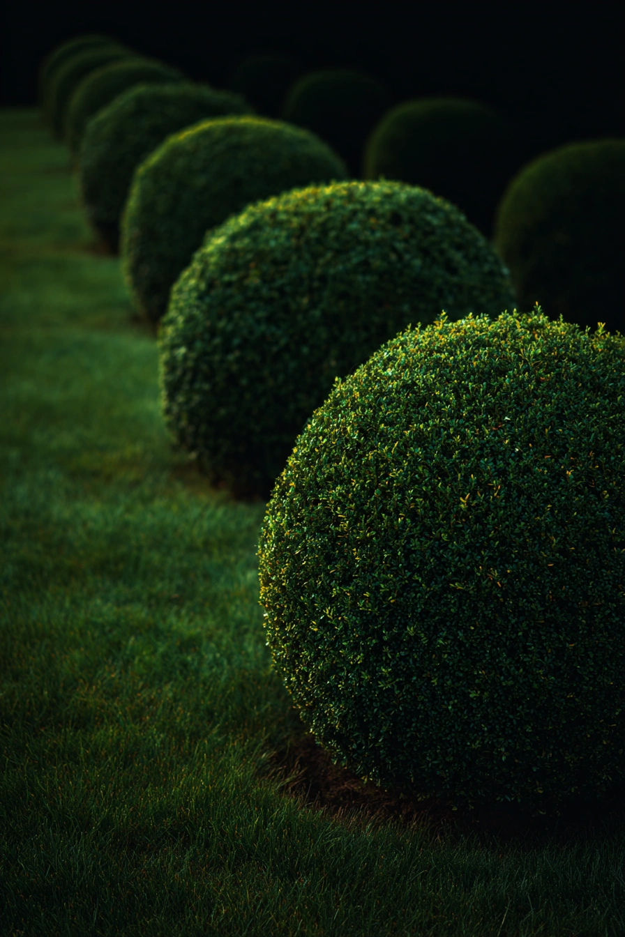 Perfectly Pruned Evergreen Globes