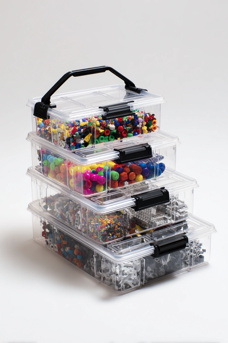 Stackable Clear Cases for On-the-Go Builders