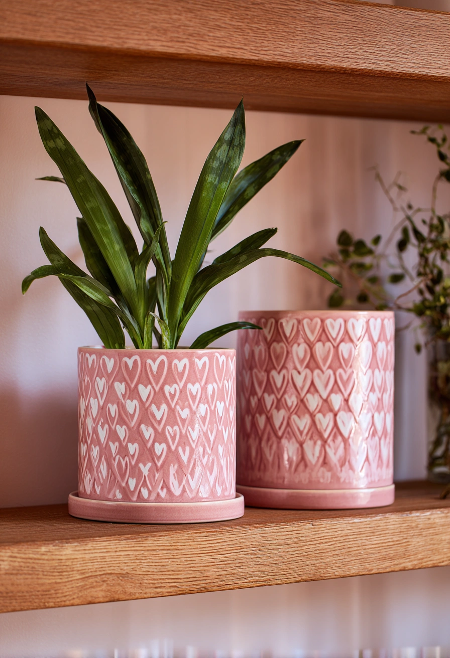 Pink Heart Planters for a Touch of Love