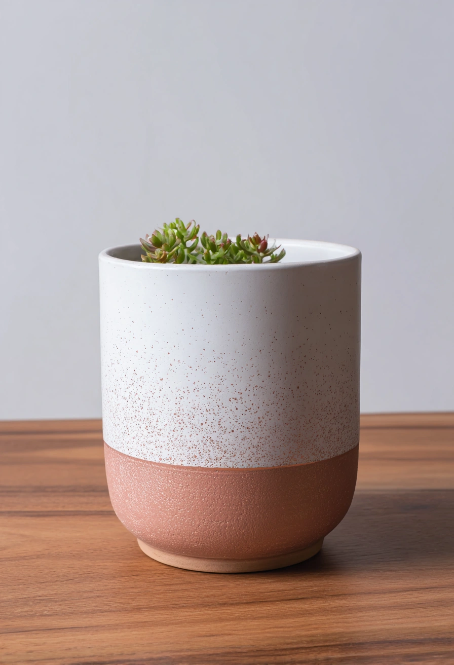Speckled Terracotta Pot with Modern Edge