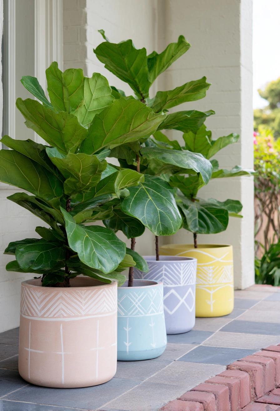 Pastel Tribal Planters for a Fresh Porch Look