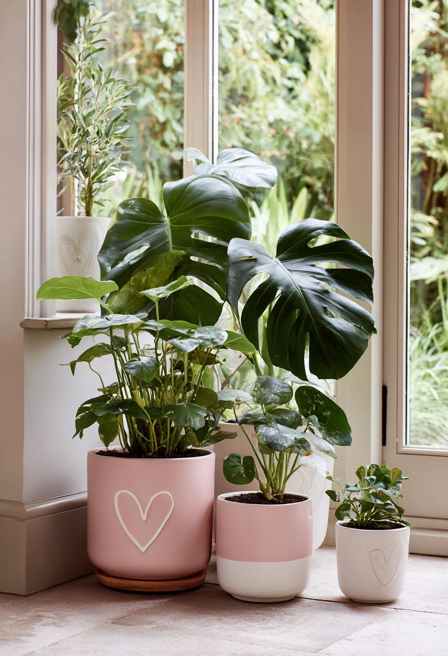 Soft Pink Heart Pots for Plant Lovers