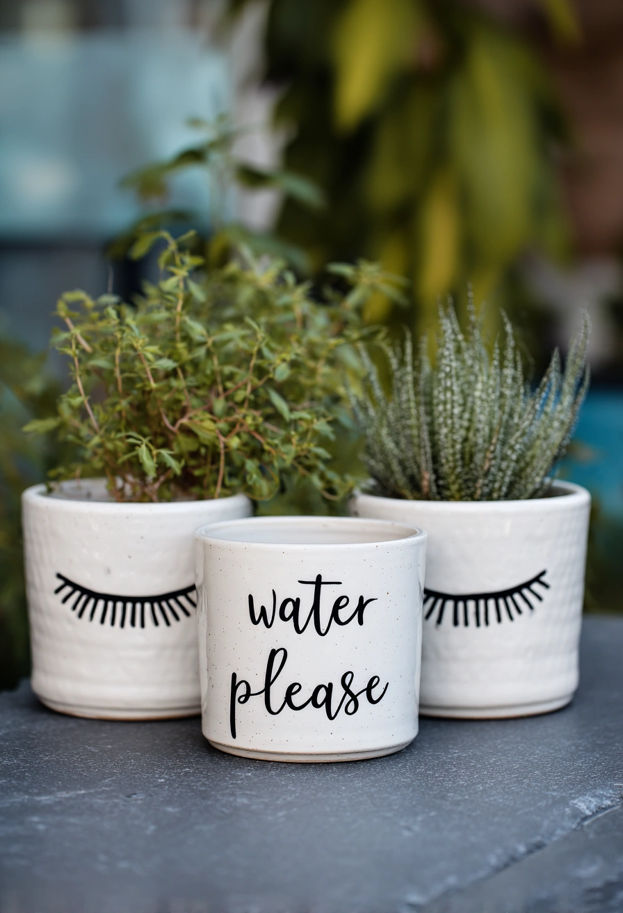 Quirky Monochrome Planters with Personality