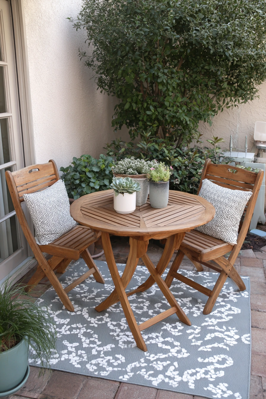 Chic Bistro Patio with Cozy Touches