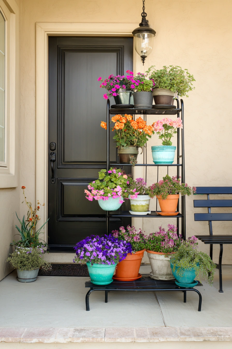 Vertical Flower Shelf for a Pop of Color