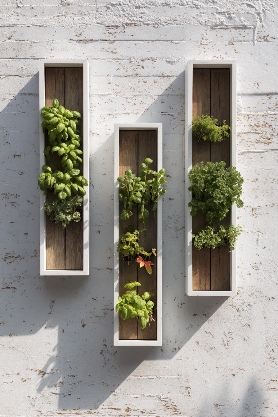 Minimalist Wall Herb Garden for Tight Spaces