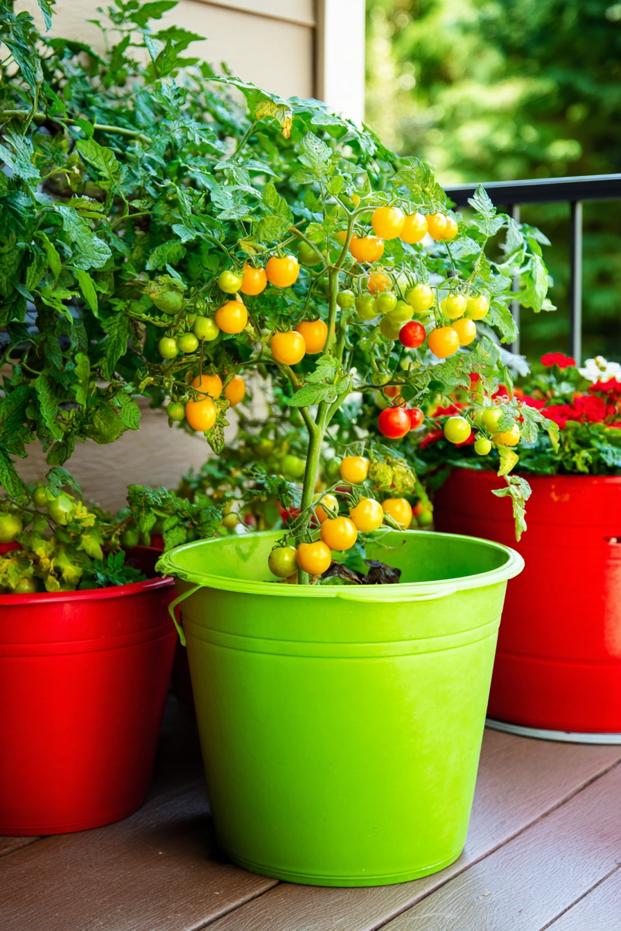 Colorful Container Garden for Small Spaces