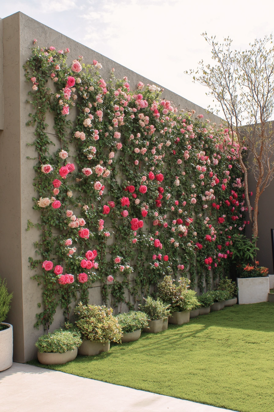 Modern Vertical Rose Wall Design
