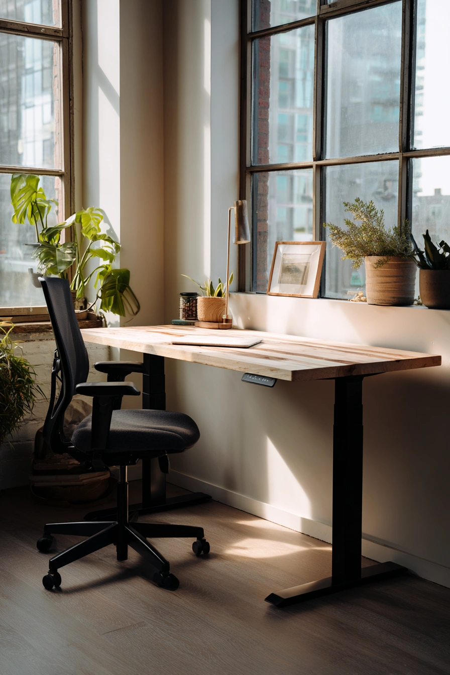 Urban Minimalist Office with a View