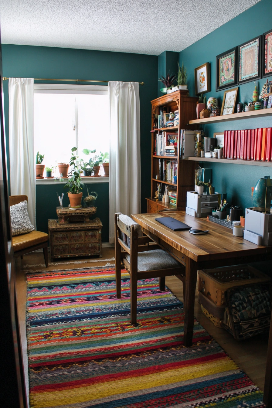 Boho-Inspired Workspace with Global Charm