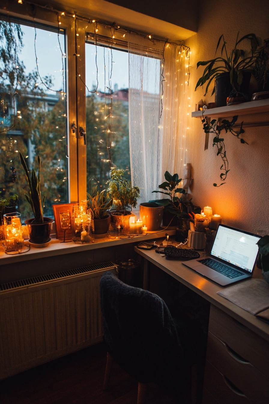 Cozy Home Office with Ambient Glow