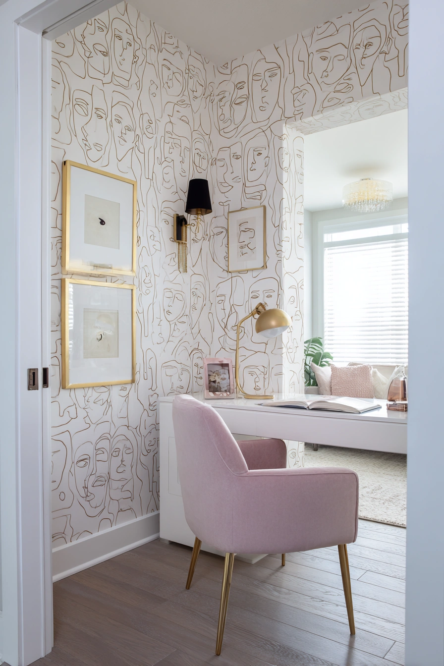 Chic Home Office with Artistic Flair