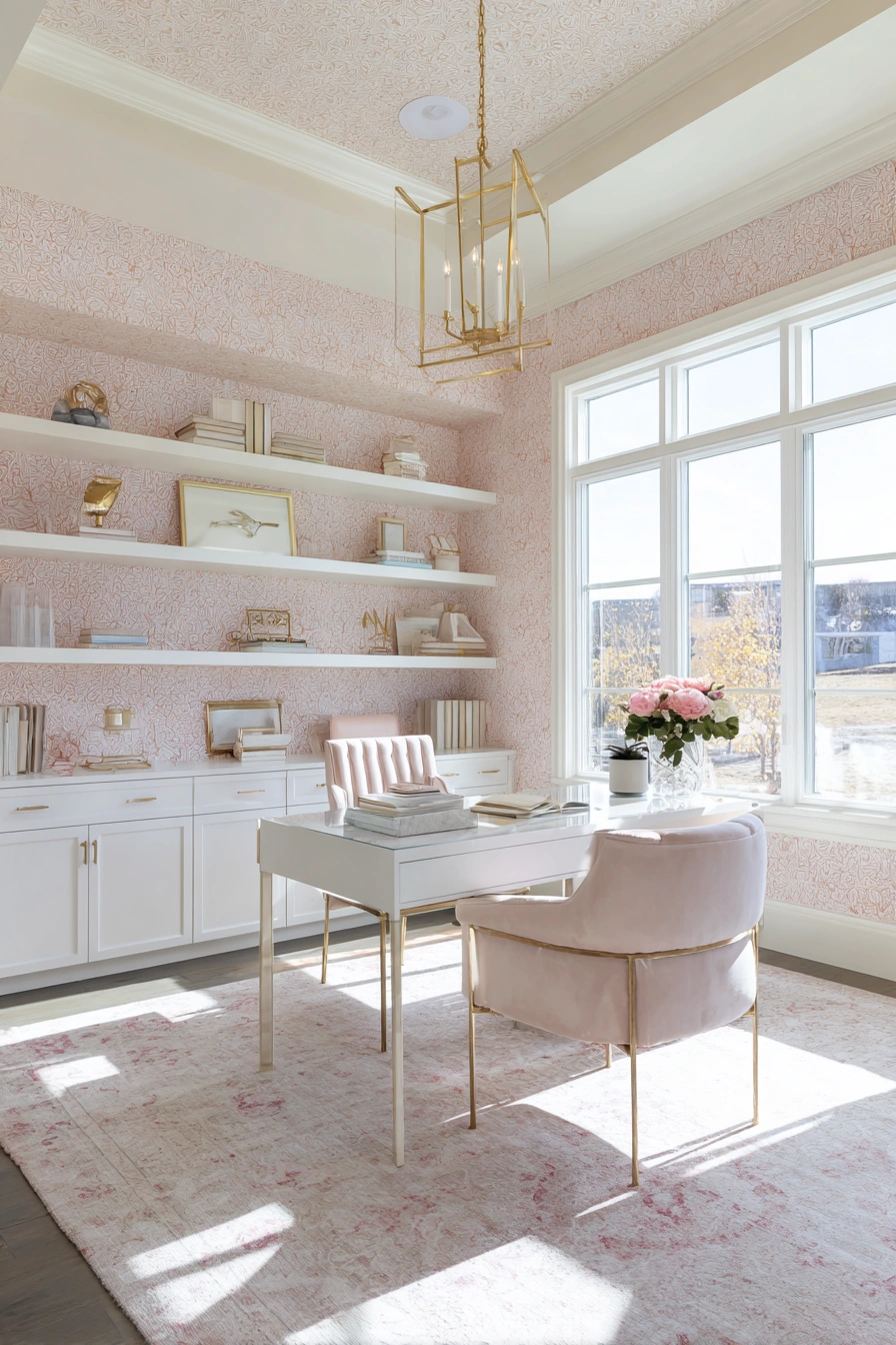 Elegant Blush Office with Feminine Flair