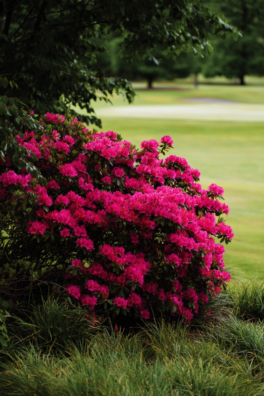 Vibrant Azalea Bush in Full Bloom