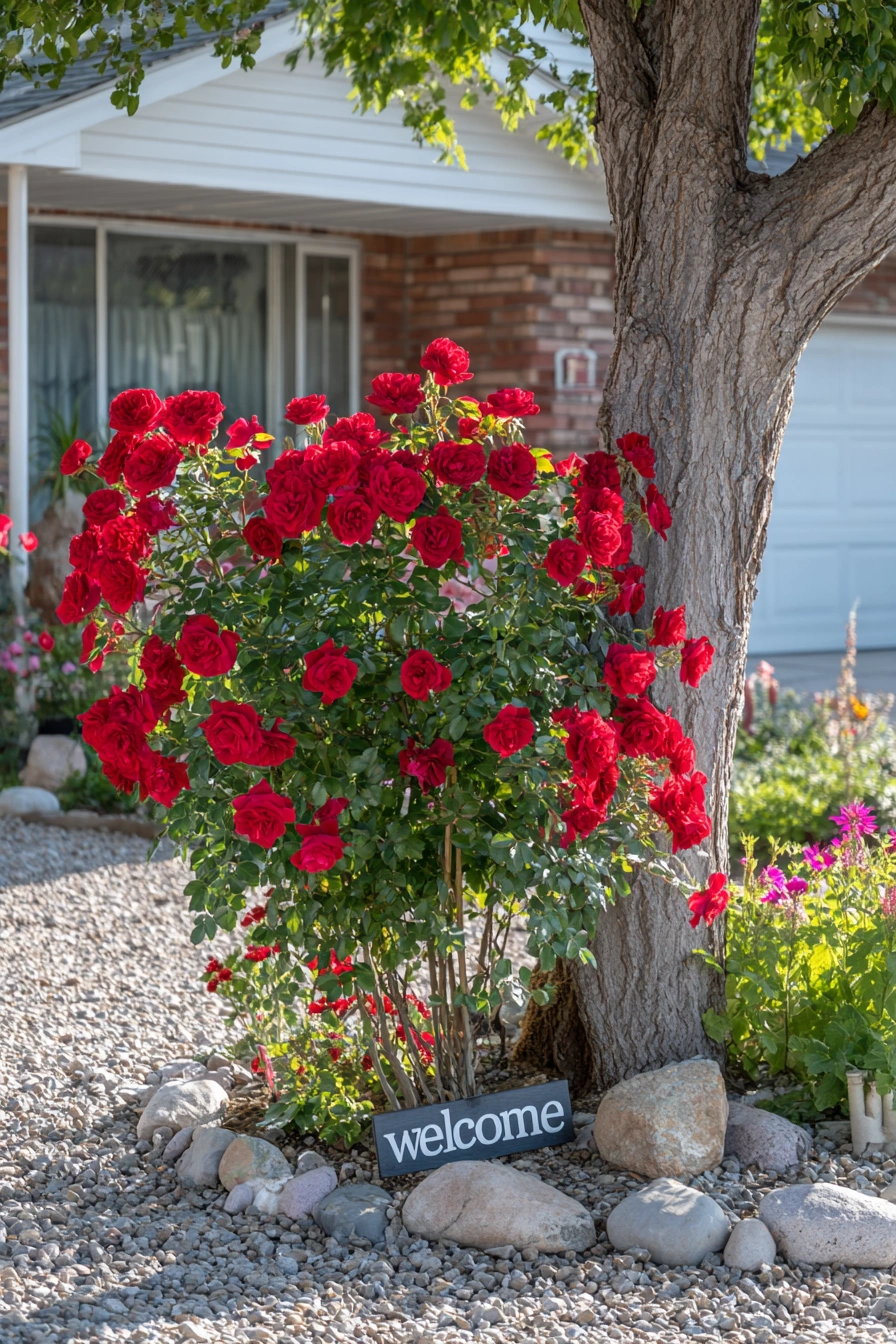 Welcoming Rose Bush with Timeless Beauty
