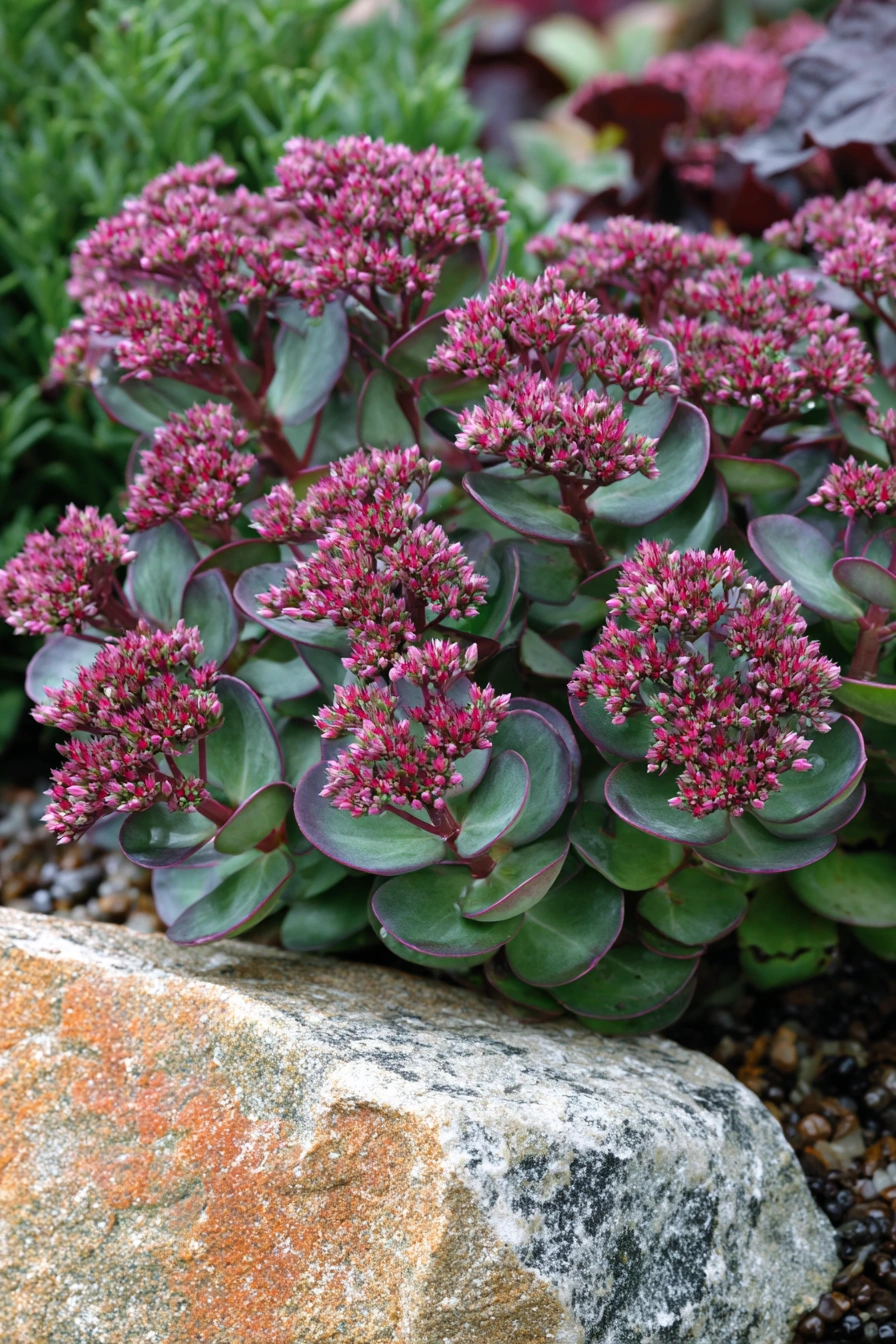 Sedum Shrub with Rosy Clusters