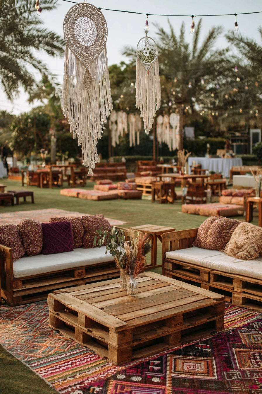 Boho Dreamcatcher Garden Wedding Lounge