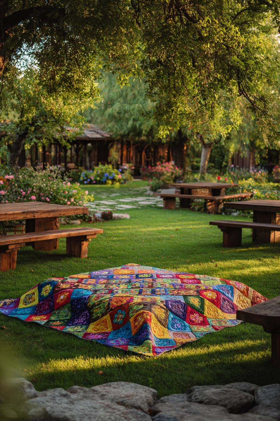 Cozy Boho Garden Picnic Wedding