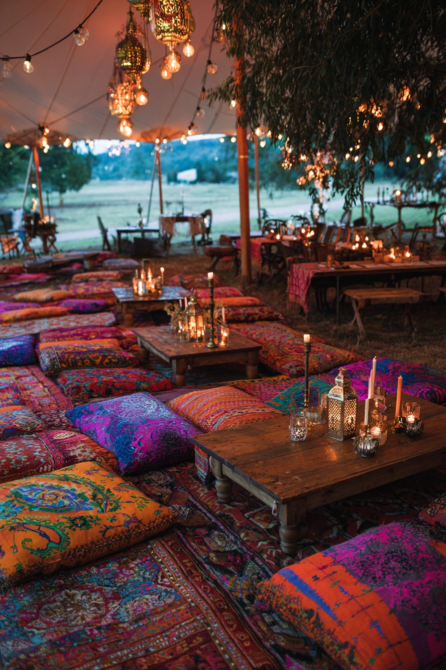 Boho Candlelit Garden Wedding Lounge
