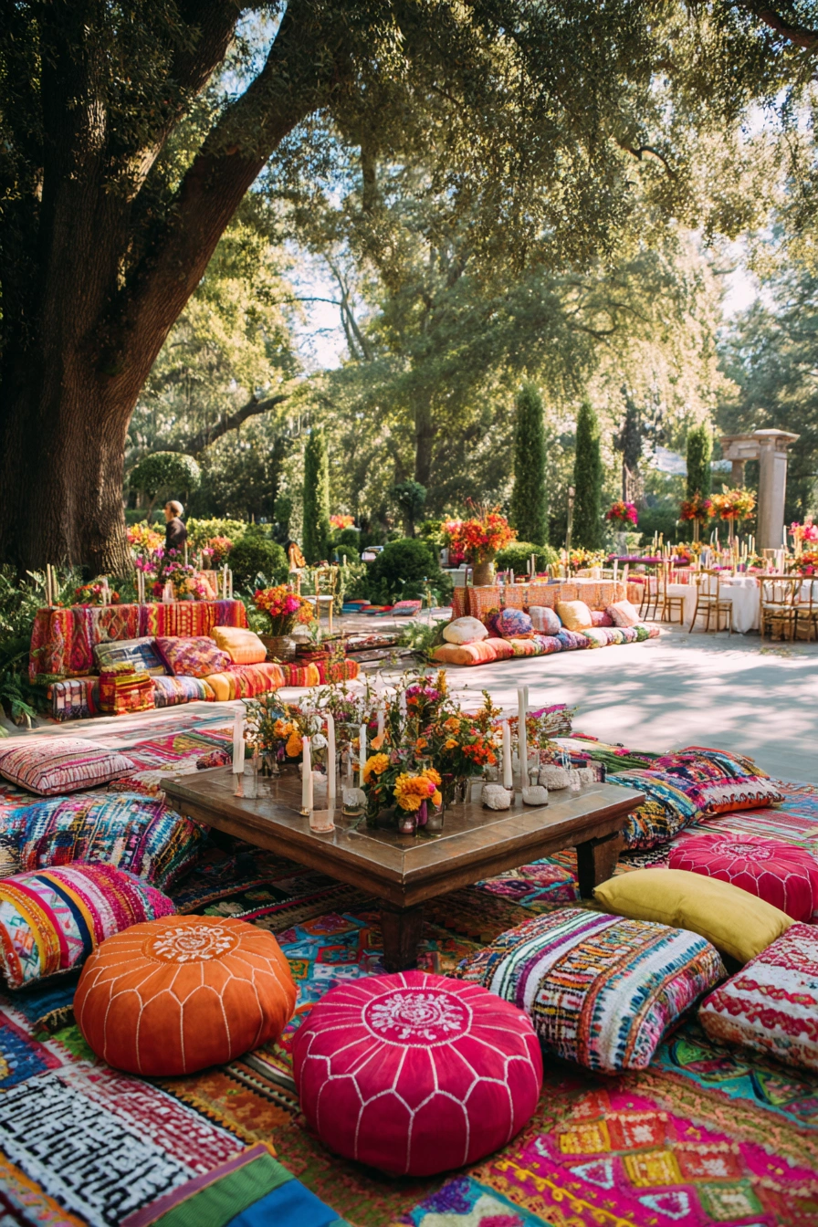 Boho Garden Lounge Wedding Setup