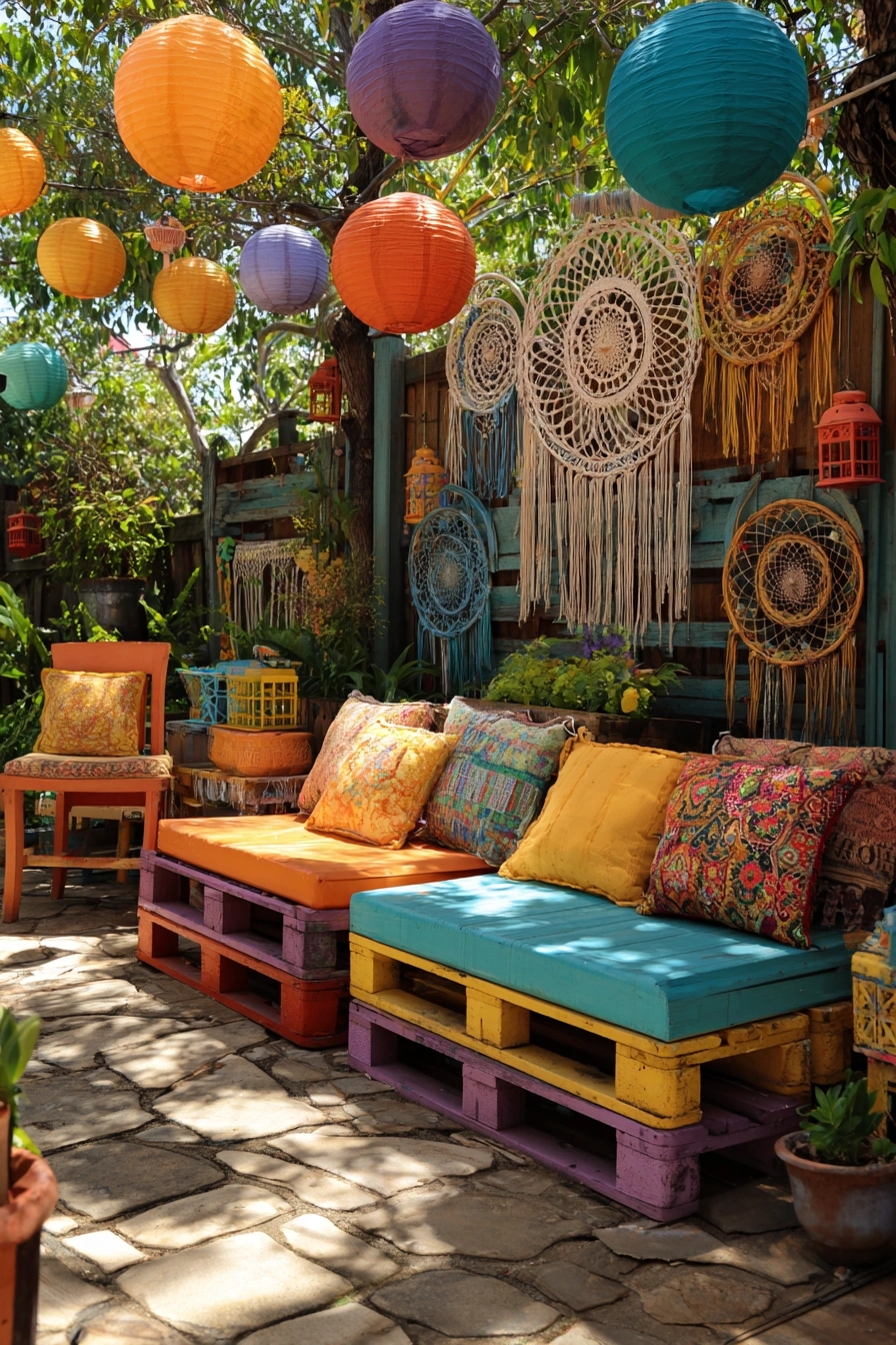 Colorful Boho Garden Party Lounge