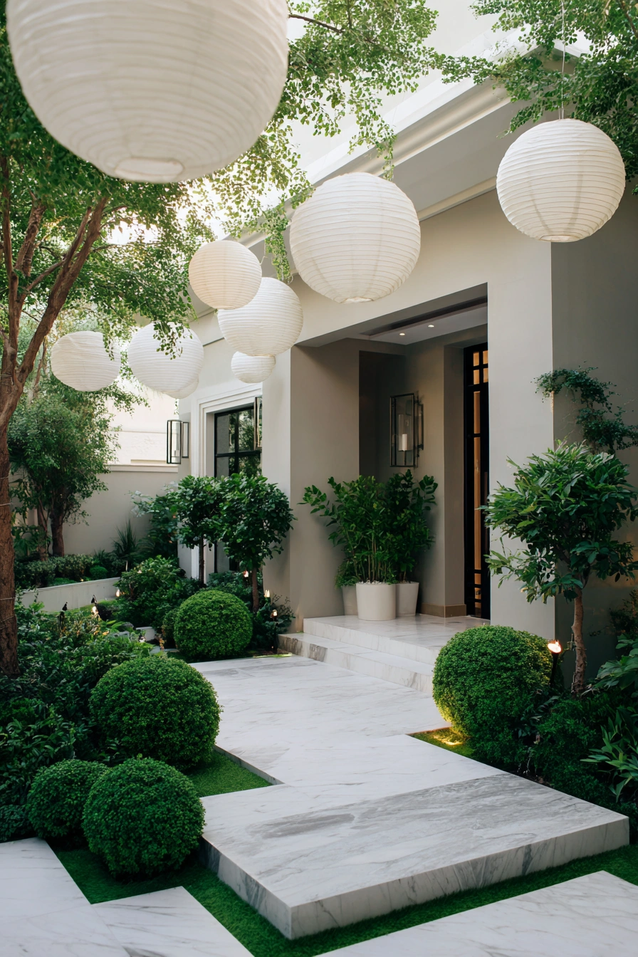 Minimalist Garden Party Wedding Entrance