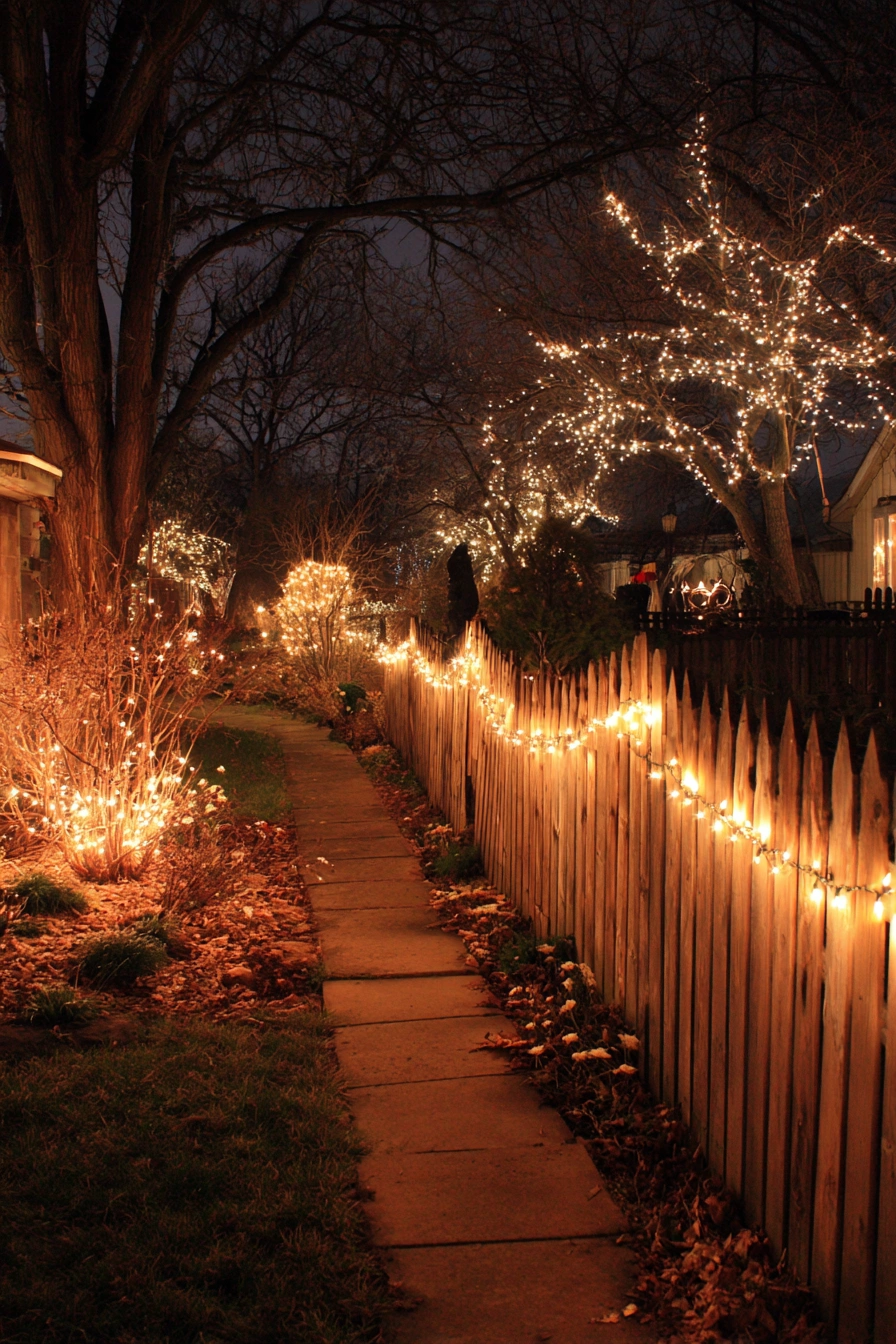 Twinkling Garden Path Wedding Glow