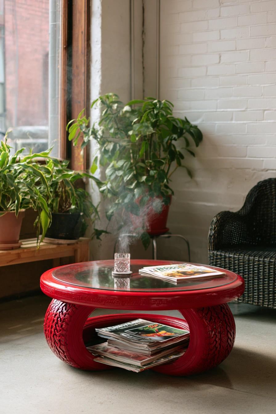 Modern Tire Coffee Table Accent