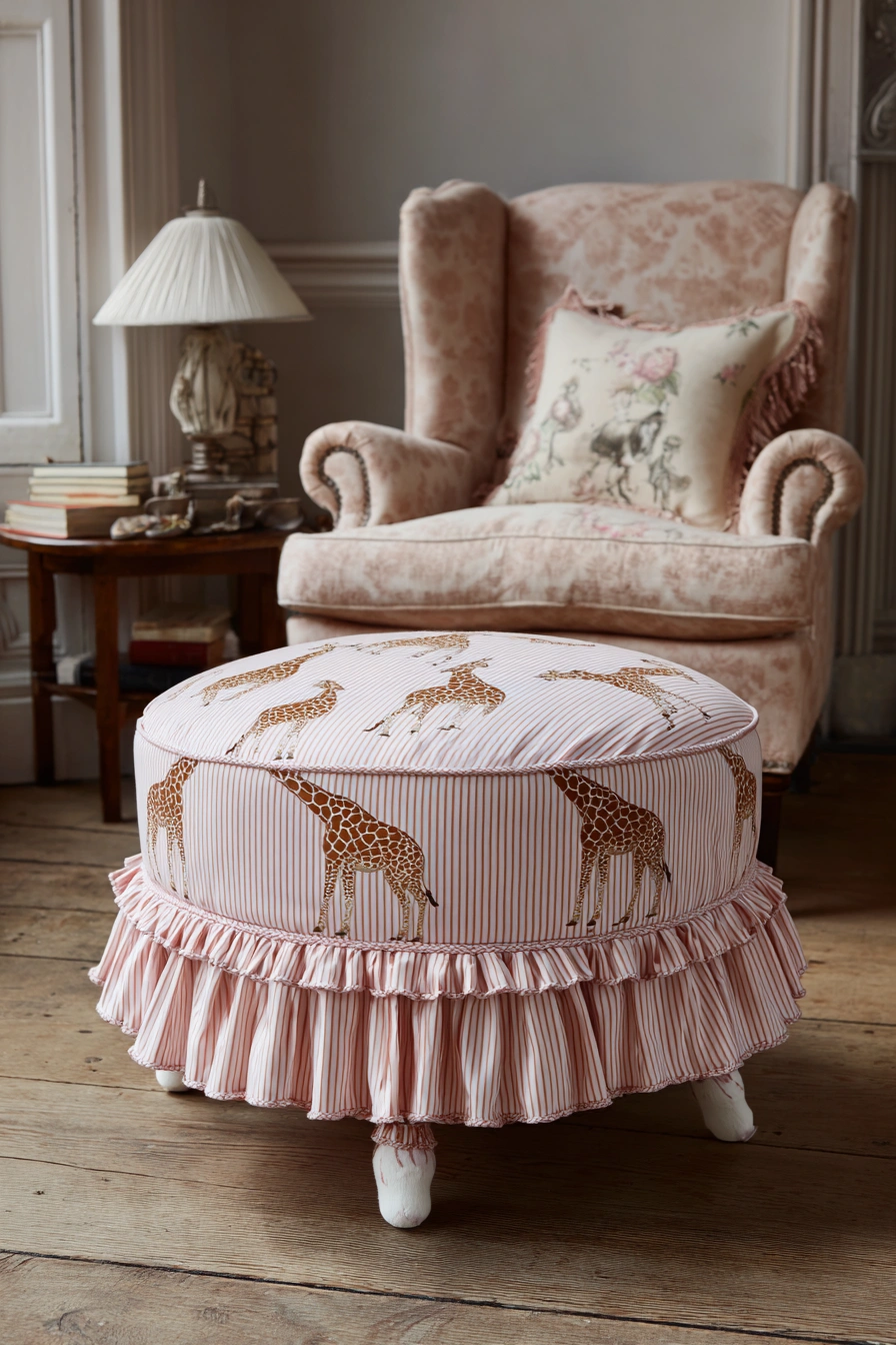 Charming Tire Ottoman with Vintage Flair