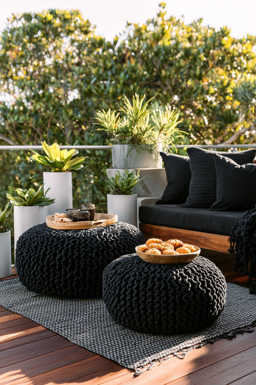 Modern Tire Pouf Lounge Seating