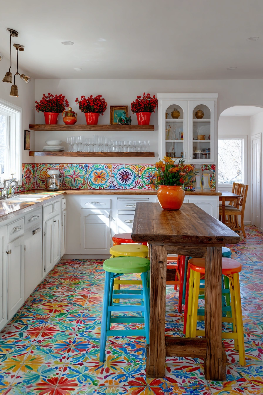 Colorful Mexican Kitchen with Playful Charm