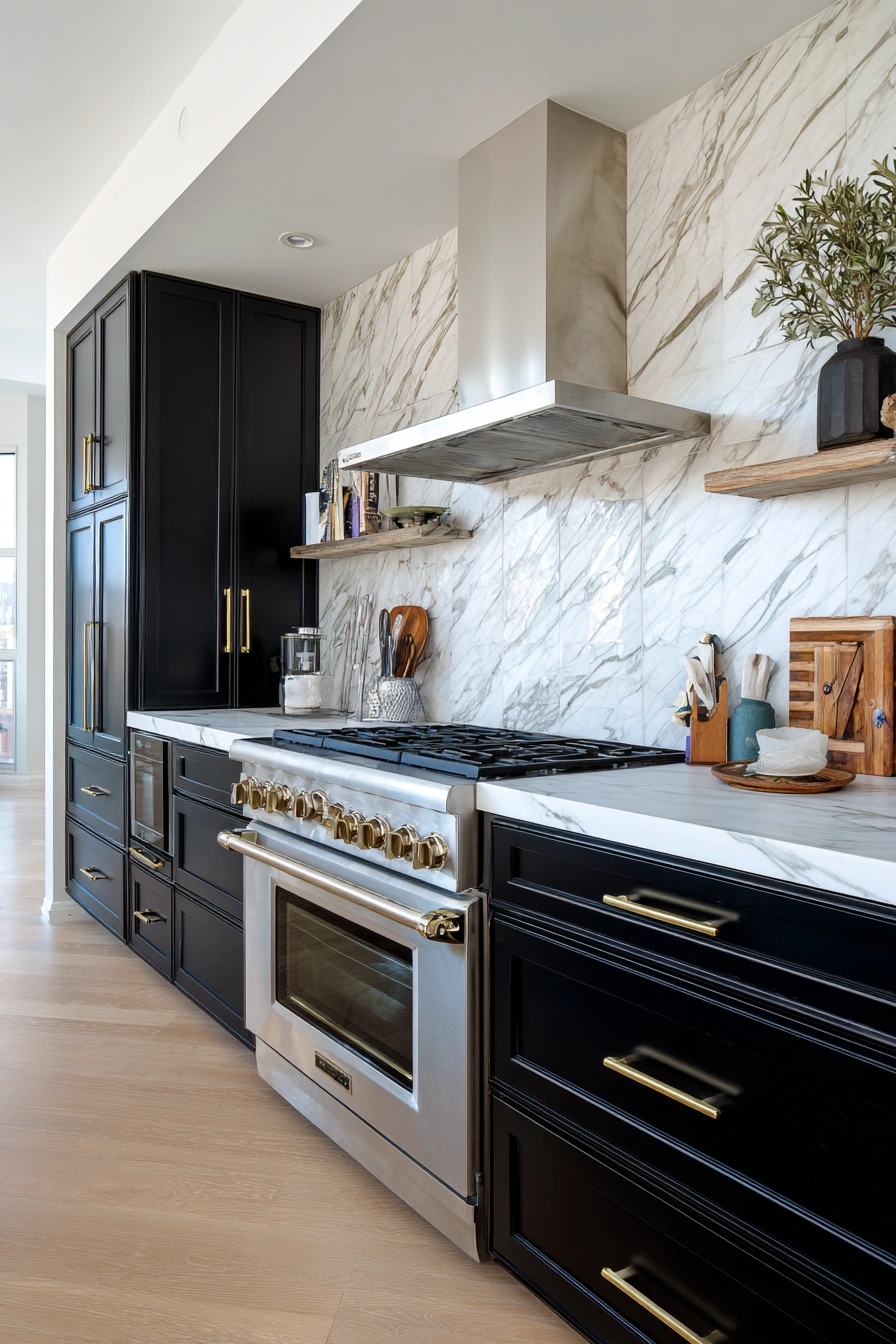 Bold Farmhouse with Marble Elegance