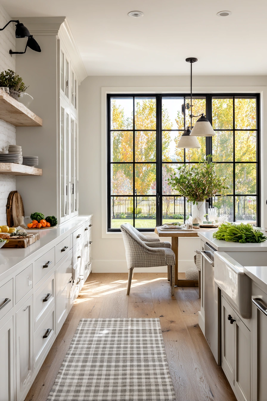 Timeless Farmhouse Kitchen with Cozy Views