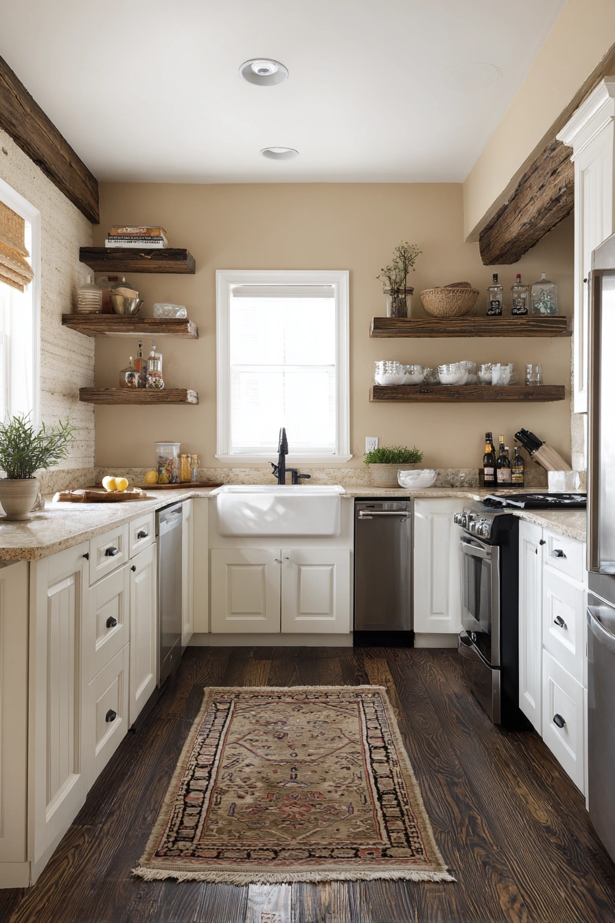 Timeless Farmhouse with Open Shelving