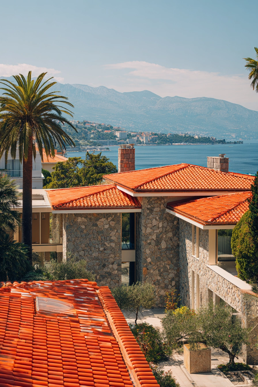 Terracotta Roofs by the Sea