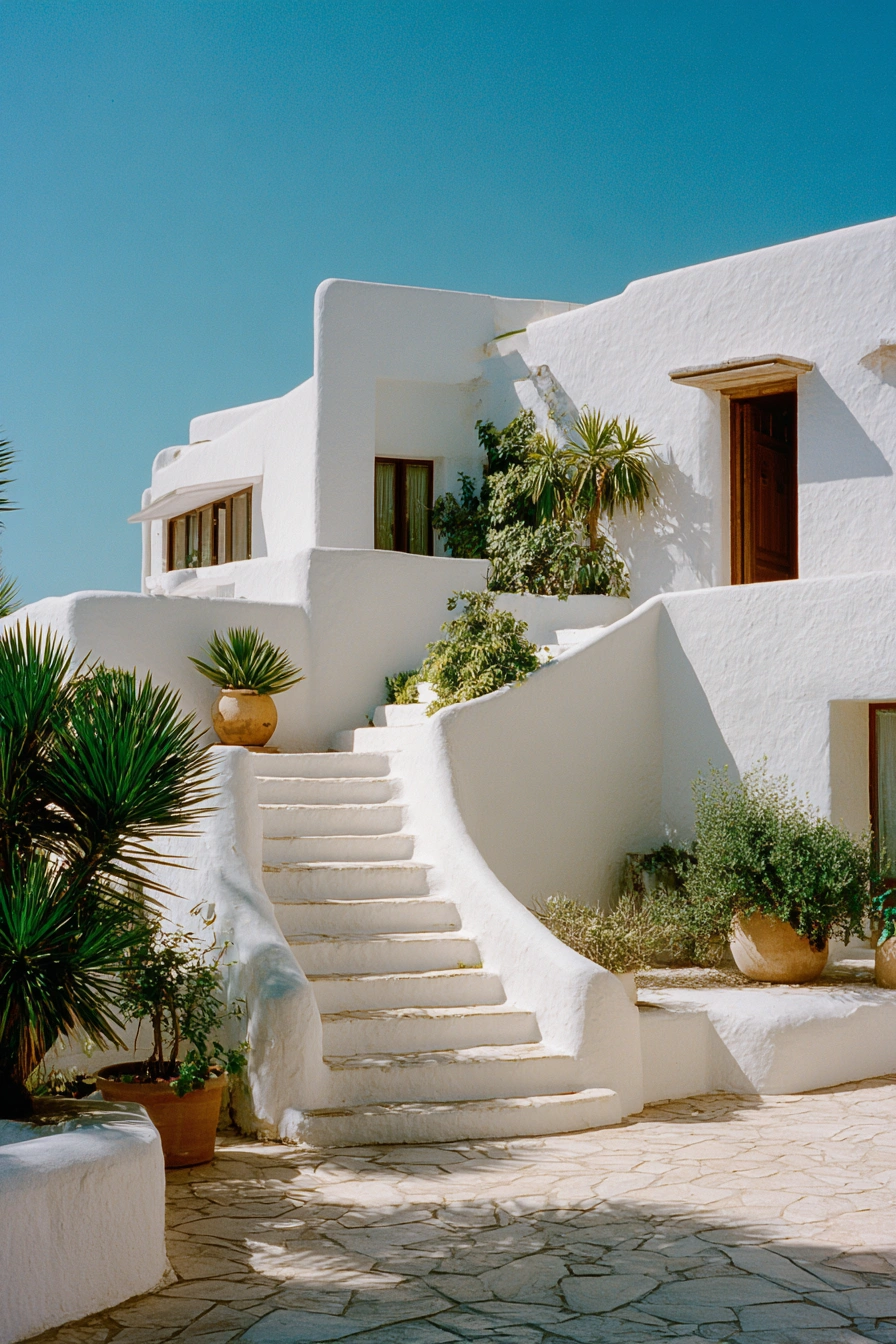 Sunlit Mediterranean White Villa
