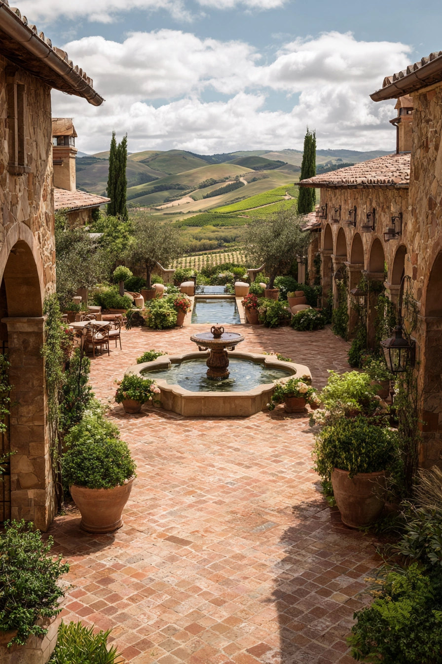 Tuscan Courtyard with Timeless Views