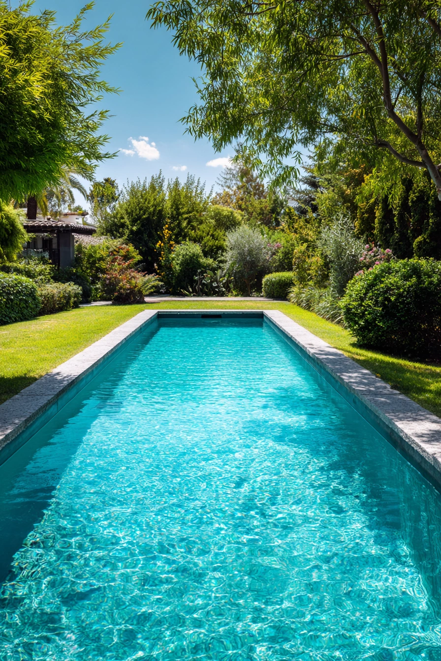Serene Artificial Grass Poolside Haven